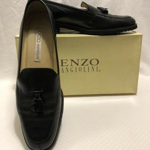 ENZO ANGIOLINI BLACK CALF LEATHER LOAFERS 9.5 M